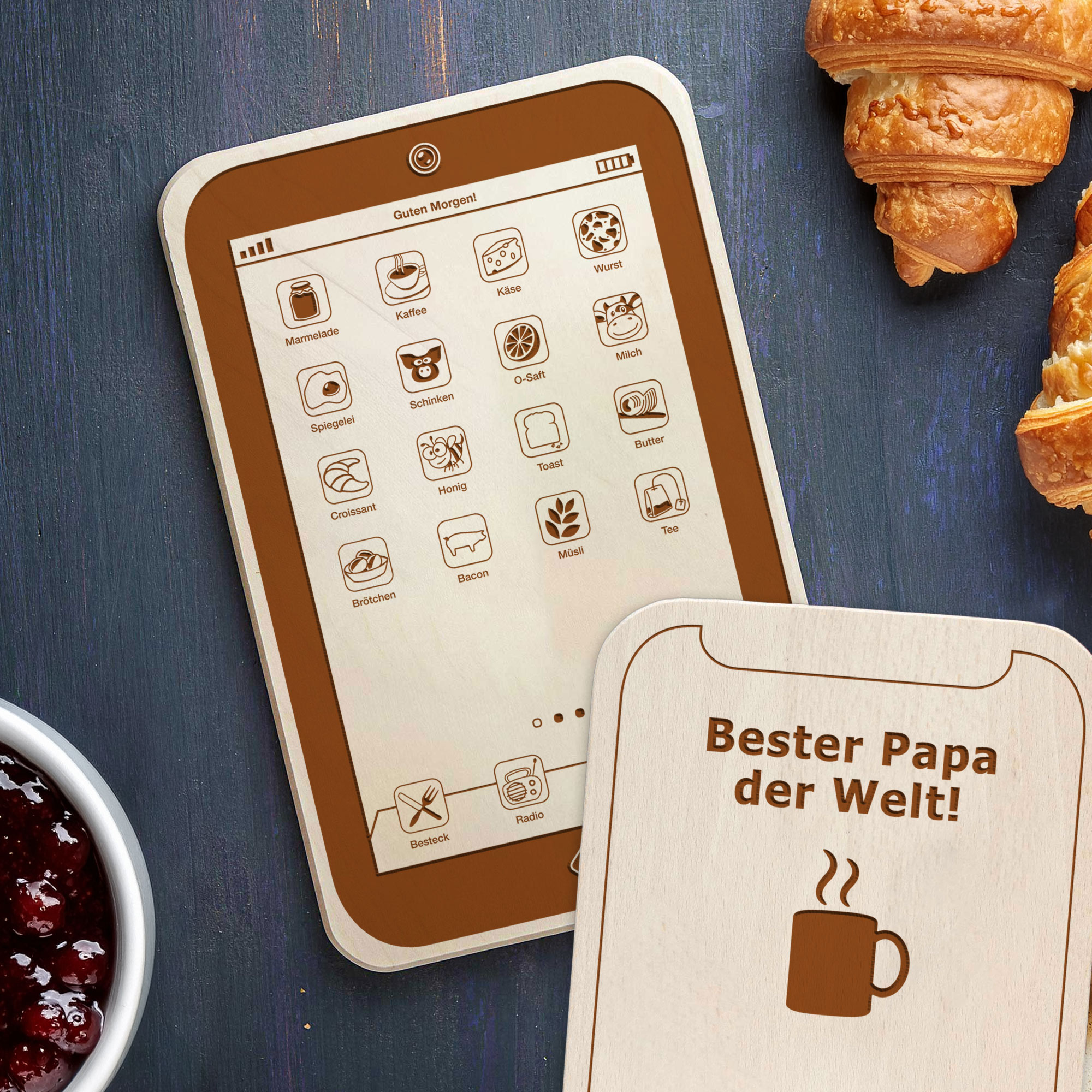Frühstücksbrett Tablet - FrühstücksPad Bester Papa