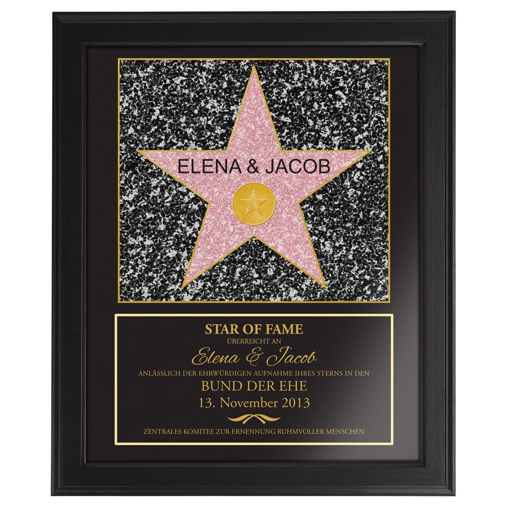Bild mit Rahmen - Star of Fame - Hochzeitsbild Bild mit Rahmen - Star of Fame - Hochzeitsbild