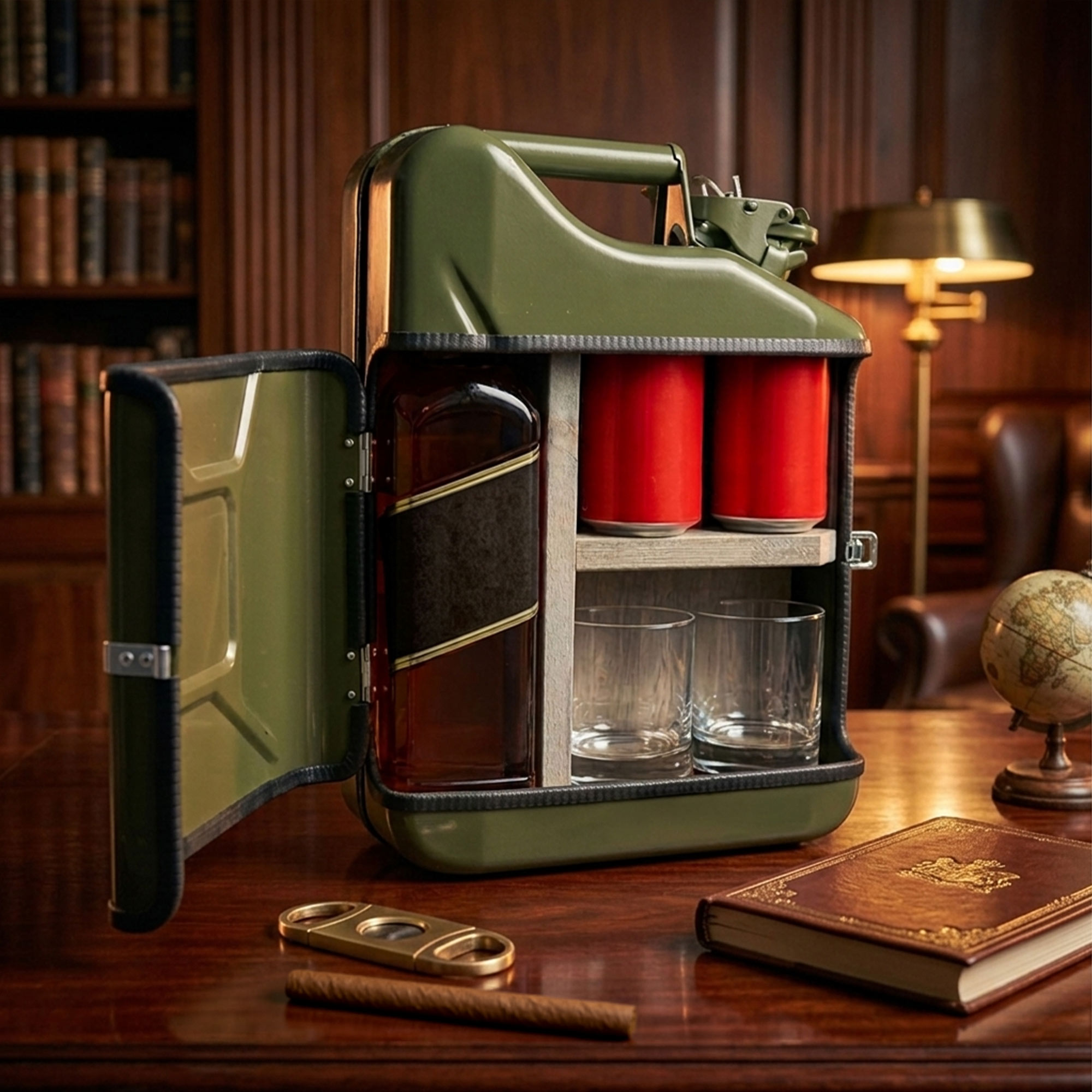 Mobile Mini Bar 3-teilig - 10l Kanister Barschank grün