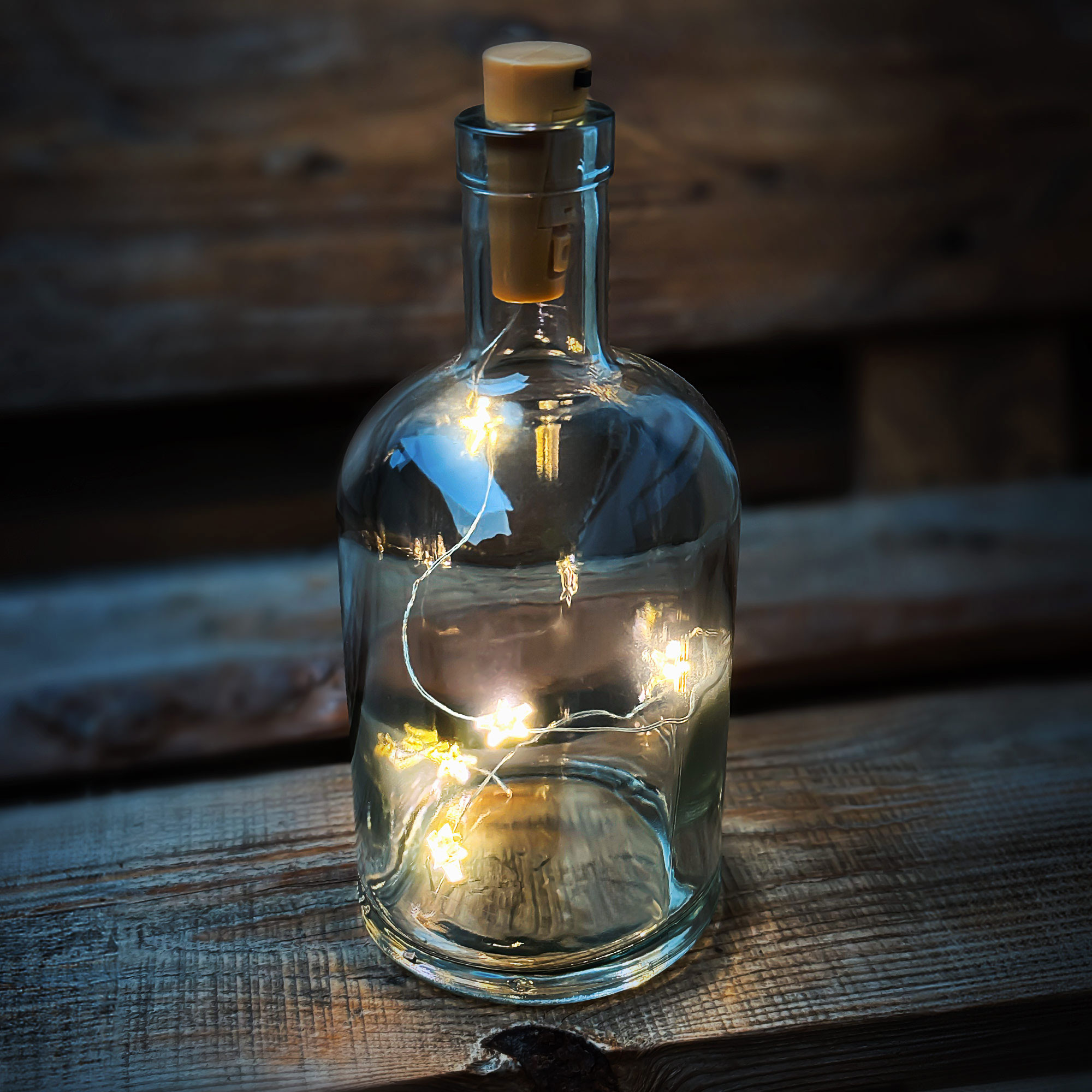 Lichterkette für Flaschen - Stern LEDs