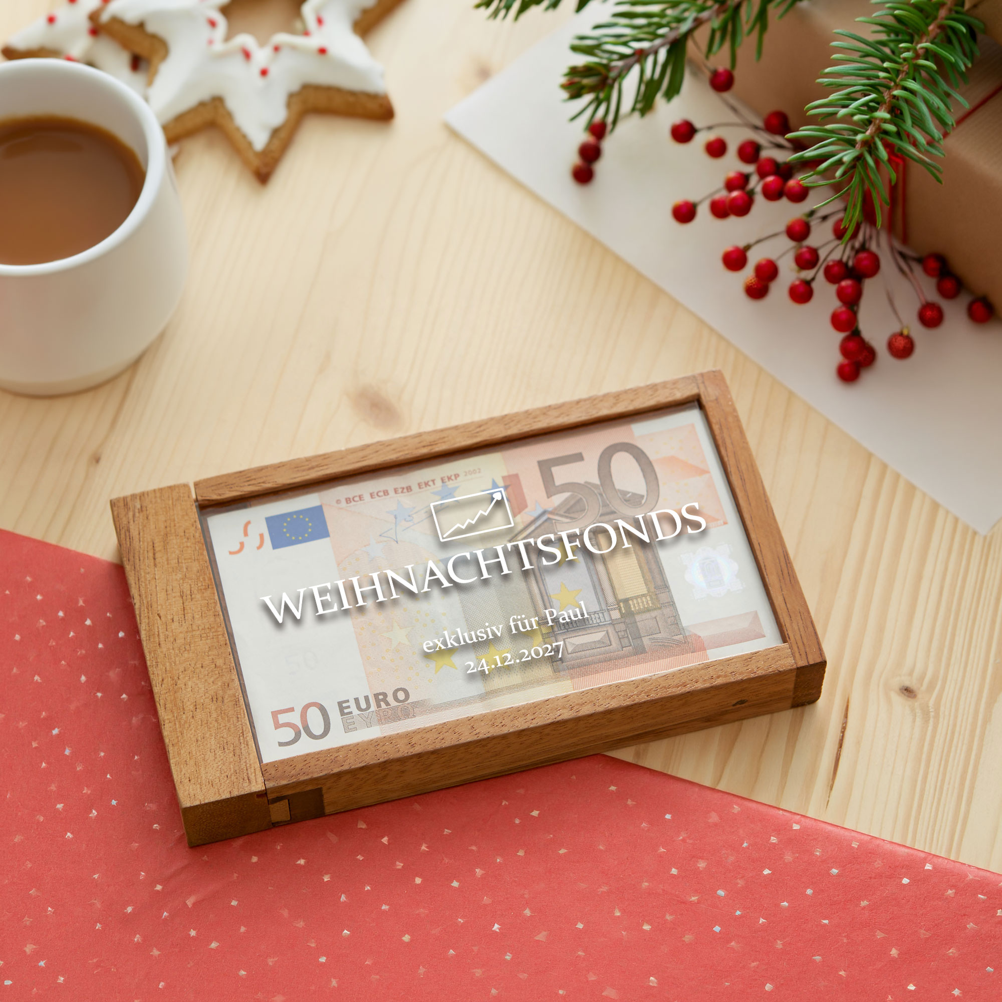 Magische Geldgeschenkbox Weihnachtsfonds - Personalisiert Magische Geldgeschenkbox Weihnachtsfonds - Personalisiert