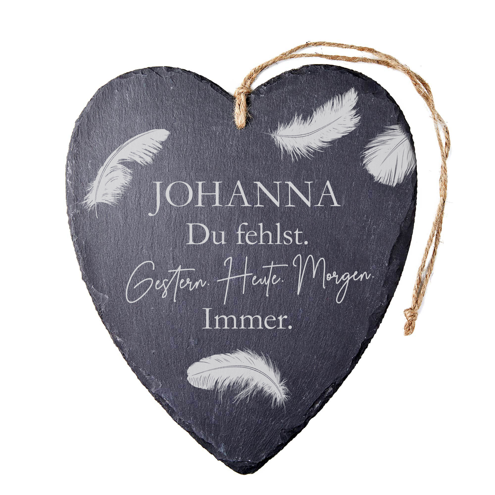 Personalisiertes Schieferherz - Du fehlst Personalisiertes Schieferherz - Du fehlst